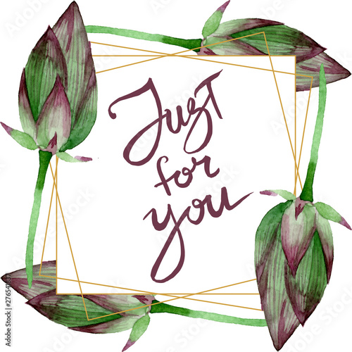 Pink lotus floral botanical flowers. Watercolor background illustration set. ...