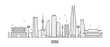 © TheMountBirdStudio - Seoul skyline, South Korea vector linear art