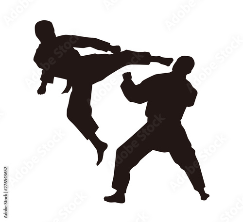 People Are Fighting Silhouettes Fototapete