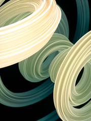 Leinwandbilder - Green colored twisted shape. Computer generated abstract geometric 3D render illustration