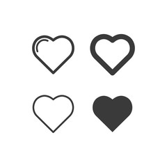 Poster - Heart Love icon template black color editable. Heart Love symbol vector sign isolated on white background. Simple logo vector illustration for graphic and web design.