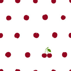 Poster - Seamless Pattern With Cherry Berries.