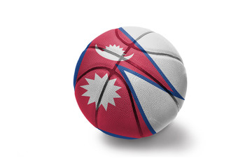 basketball ball with the national flag of nepal on the white background