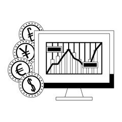 Sticker - Online stock market investment symbols