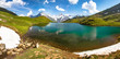 Swiss beauty, Bachalpsee lake with view to Schreckhorn and Wetterhorn mounts, Bernese Oberland,Switzerland,Europe