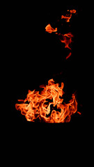 fire on black background