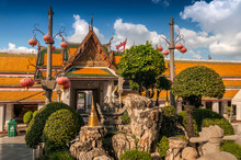 Buddhist Temple Wat Suthat, Bangkok, Thailand.