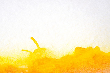 Poster - watercolor background yellow edge with paint on paper