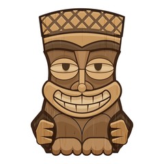 Face tiki idol icon. Cartoon of face tiki idol vector icon for web design isolated on white background