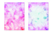 © Holo Art - Bauhaus cover set with liquid shapes. Neon luminous  background with fluorescent purple.