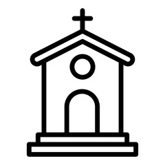 Wall Mural - Small church icon. Outline small church vector icon for web design isolated on white background