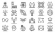 Business cooperation icons set. Outline set of business cooperation vector icons for web design isolated on white background