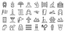 Egypt Icons Set. Outline Set Of Egypt Vector Icons For Web Design Isolated On White Background