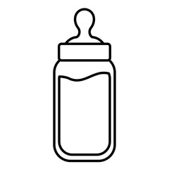 Wall Mural - milk bottle on white background