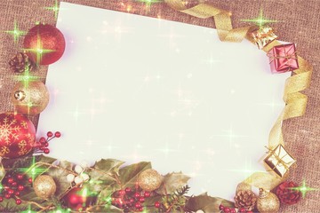 Wall Mural - christmas greeting card with decorations