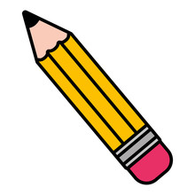 Pencil Supply School On White Background