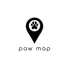 Sticker - paw map gps logo design