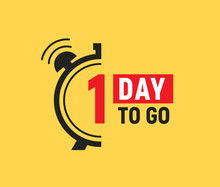 1 Day To Go Last Countdown Icon. One Day Go Sale Price Offer Promo Deal Timer, 1 Day Only