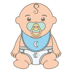 Canvas Print - cute little baby boy with pacifier