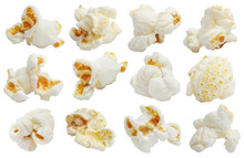 Rich Collection Of Popcorn, Isolated On White Background
