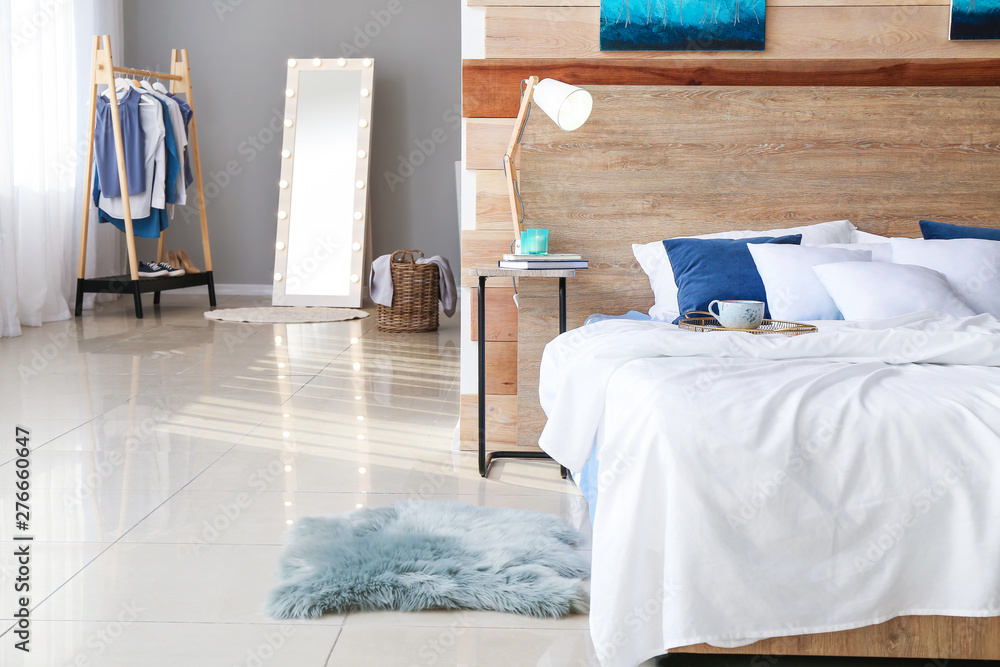 Stylish interior of bedroom