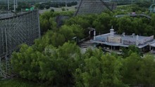 Aerial Of An Abandoned Amusement Park In New Orleans, Louisiana