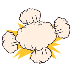 Sticker - cloud explosion comic pop art retro