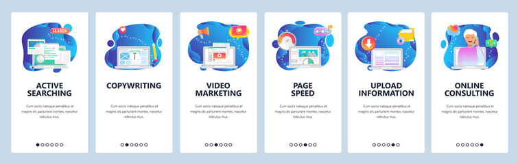 Wall Mural - website and mobile app onboarding screens vector template