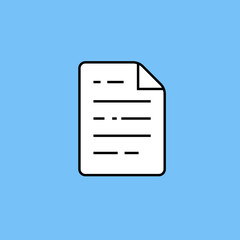 Wall Mural - document page line icon. paper computer file symbol isolated on blue background. vector illustration