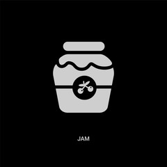 white jam vector icon on black background. modern flat jam from autumn concept vector sign symbol can be use for web, mobile and logo.