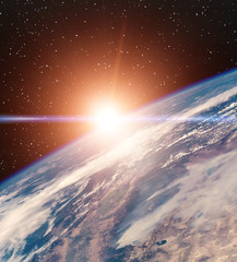 Wall Mural - Sunrise on earth. The elements of this image furnished by NASA.