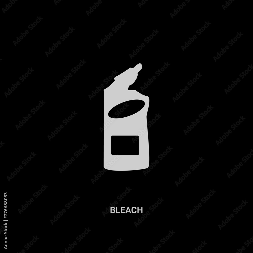white bleach vector icon on black background. modern flat bleach from ...