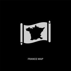 white france map vector icon on black background. modern flat france map from countrymaps concept ve