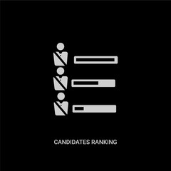 Wall Mural - white candidates ranking graphic vector icon on black background. modern flat candidates ranking graphic from political concept vector sign symbol can be use for web, mobile and logo.