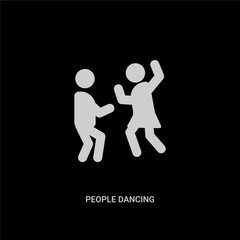 Wall Mural - white people dancing vector icon on black background. modern flat people dancing from recreational games concept vector sign symbol can be use for web, mobile and logo.