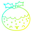 © lineartestpilot - cold gradient line drawing cute cartoon christmas pudding