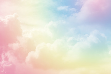 Wall Mural - Sun and cloud background with a pastel colour