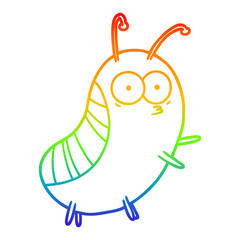 rainbow gradient line drawing funny cartoon beetle