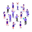 © Oksana_Latysheva - Business team. Isomeric business people vector set. Office life,  Celebration,business success. Flat vector characters isolated on white background.