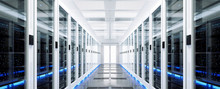 Data Server Rack Center. Backup Cloud Service. 3D Rendering