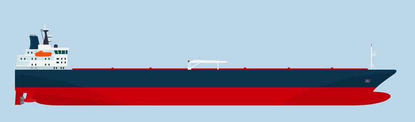 Wall Mural - Tanker ship isolated. Vector flat style illustration.