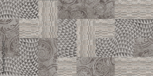 Naklejka dekoracyjna set of seamless patchwork patterns
