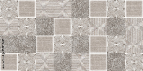 Naklejka na szybę set of seamless patchwork patterns and background of tiles