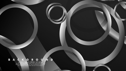 Wall Mural - abstract metal vector background with luxurious shiny gray circles