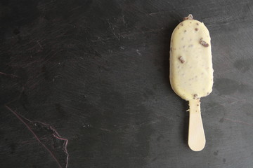 Ice cream chocolate white chocolate and black chocolate chips