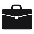 Briefcase sign icon in flat style. Suitcase vector illustration on white isolated background. Baggage business concept.