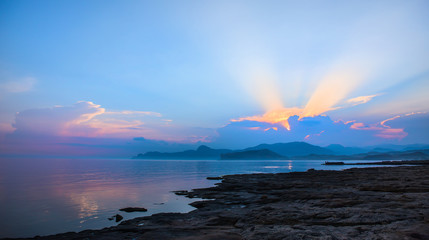 Wall Mural - mountains on the sea coast