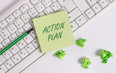 Word writing text Action Plan. Business photo showcasing proposed strategy or course of actions for certain time