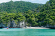 © wassamon - Surat Thai, Thailand - Jun 24 ,2017 : Tourists enjoying a beautiful beach in Angthong National Park at Koh Samui, Thailand.
