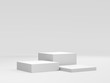 © suchywilk - White Box Cubes. 3D Blank Stairs Display Or Stand. Empty Bakdrop With Boxes.